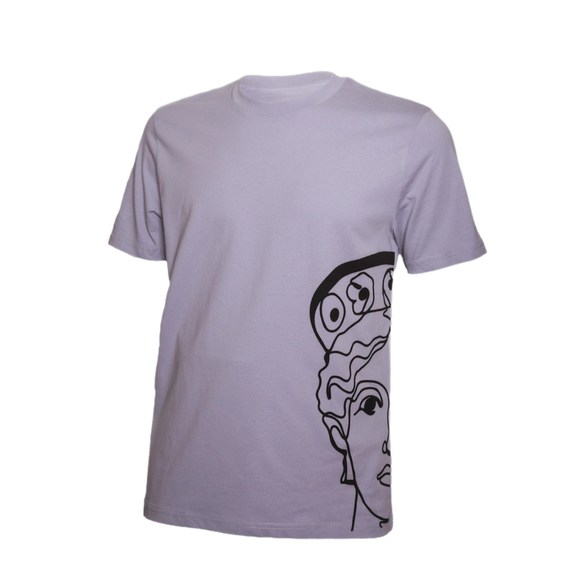 T-Shirt Connected by Coffee - Lavender Organic Cotton - Front Logo - UNICO