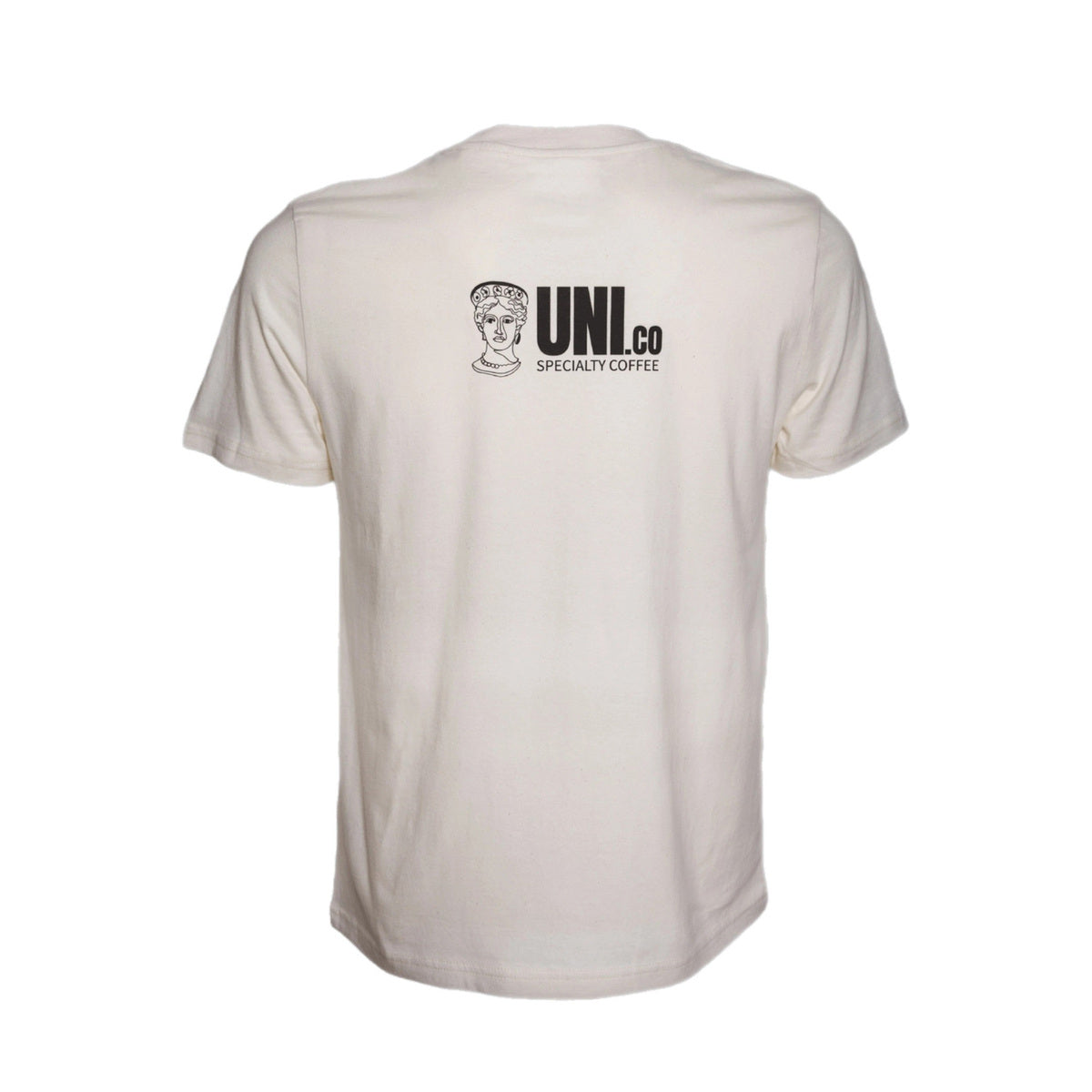 T-Shirt I'm Specialty Back View - Natural Raw Organic Cotton - UNICO Specialty Coffee Logo